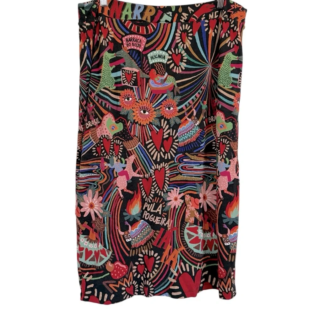 Farm Rio Danette Slim Midi Skirt Women’s Size Large - Picture 5 of 15